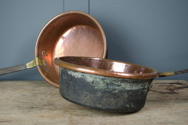 Hand hammered copper pan