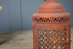 Pierced rusty lantern