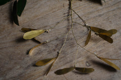 Gold metal leaf hanging ornament for Christmas décor
