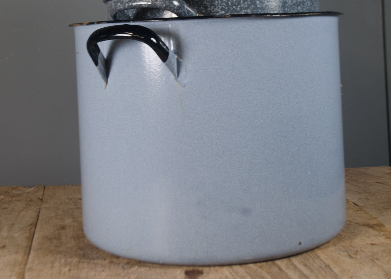 Large - Vintage Double Handled Enamel Buckets