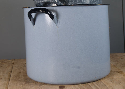 Large - Vintage Double Handled Enamel Buckets
