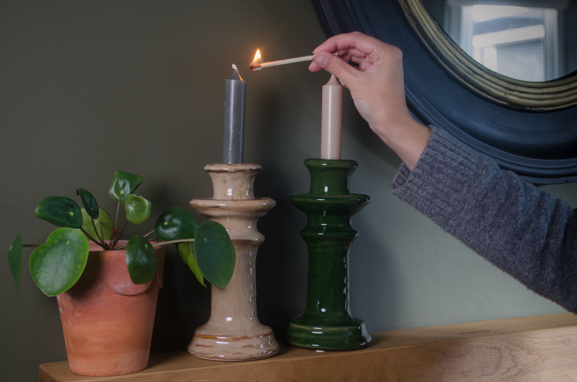 Ceramic candlesticks
