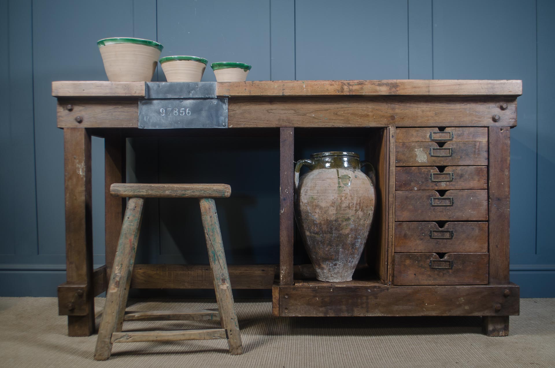 Reclaimed Carpenter’s Workbench Kitchen Island | Rustic & Restored