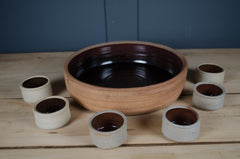 hand thrown chip & dip bowl
