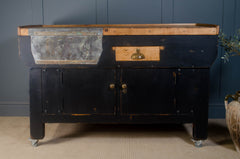 black 
workbench kitchen island