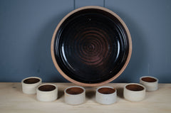 Handcrafted French stoneware bowl and ramekin set ideal for salads, dips and entertaining.