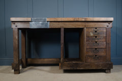reclaimed desk with drawers