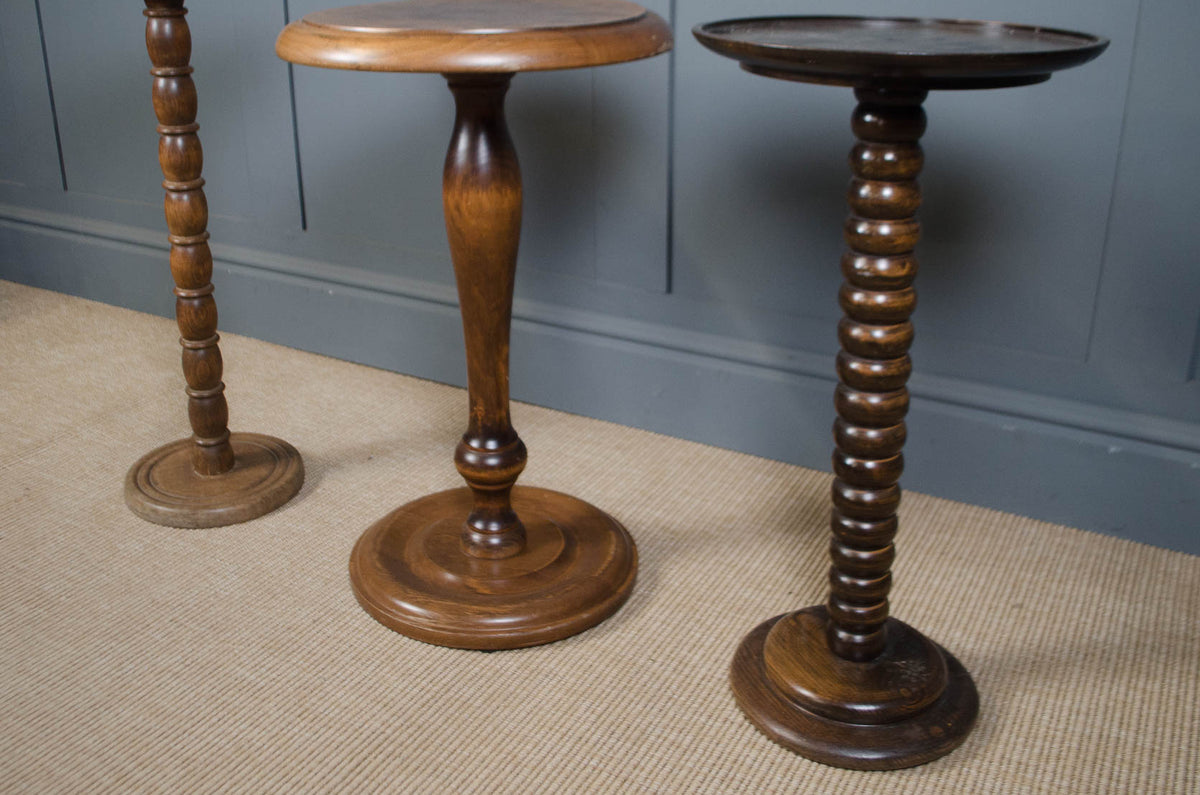 French bobbin and turned wooden side tables