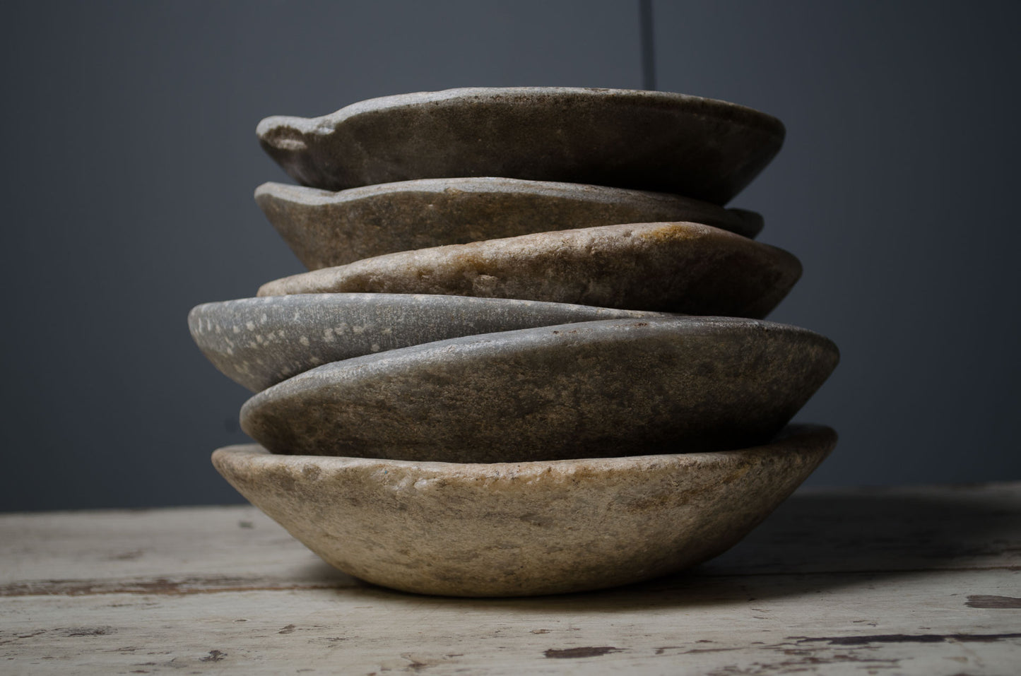 antique marble bowl, Indian stone bowl, spice grinding bowl, vintage kitchen decor, rustic marble dish, hand-carved stone bowl, coffee table decor, Indian kitchenware, marble serving bowl, decorative stone bowl, reclaimed marble vessel, artisan homeware