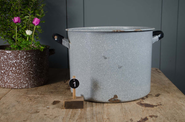 Medium - Vintage Double Handled Enamel Buckets