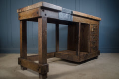 Reclaimed Carpenter’s Workbench Kitchen Island butchers block