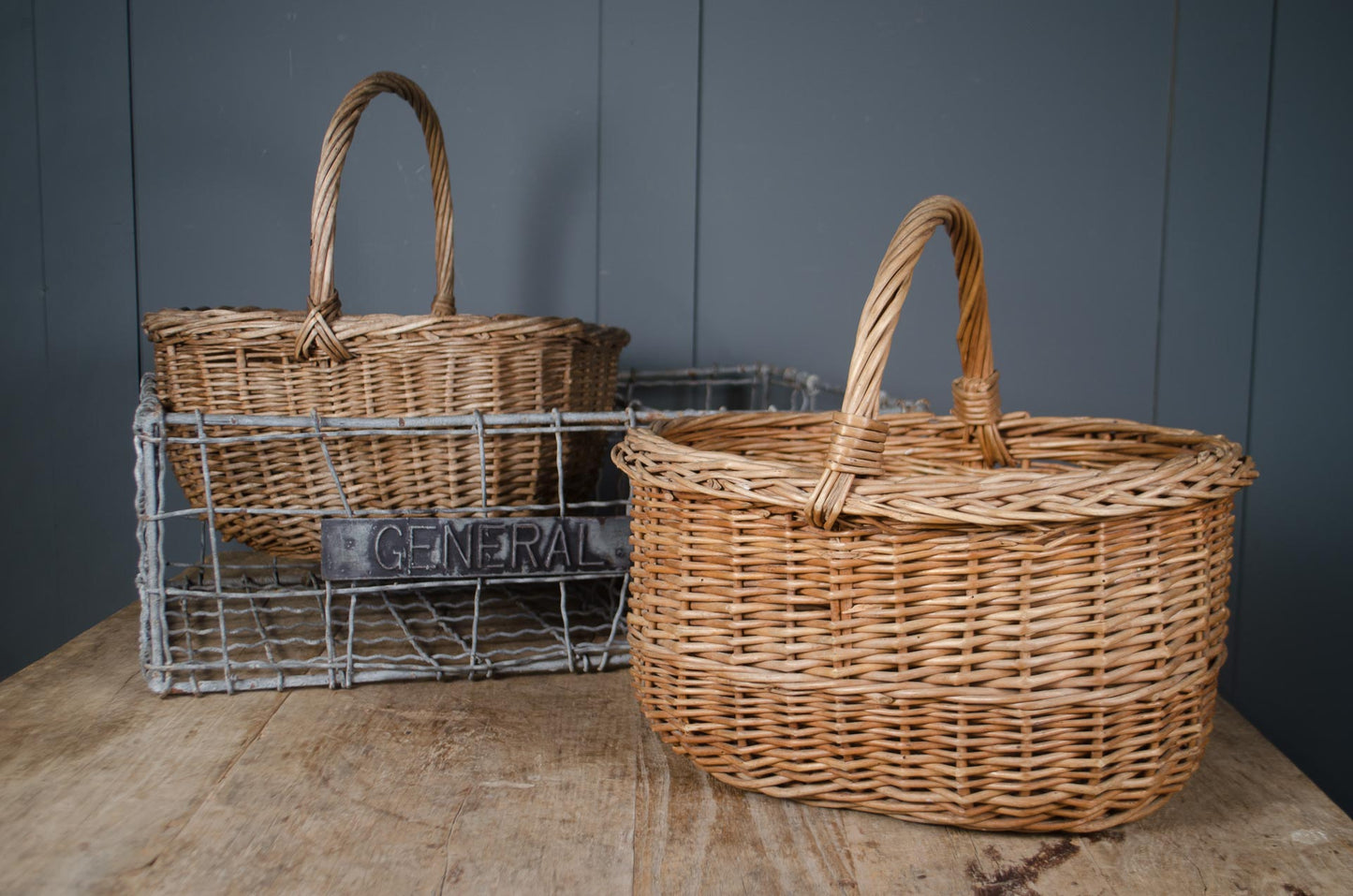 Vintage Wicker Trug Basket