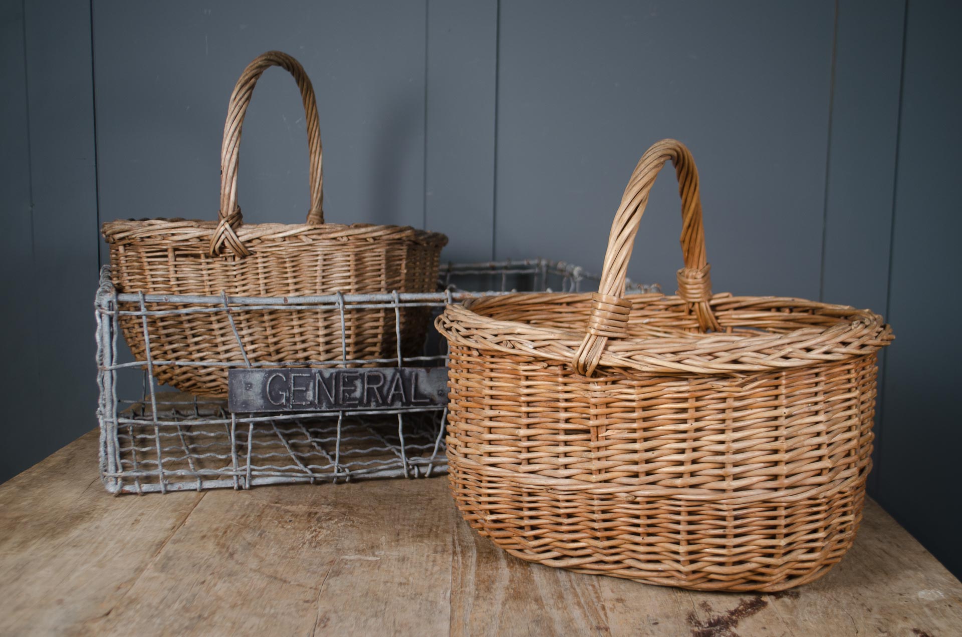 
Vintage Wicker Trug Basket