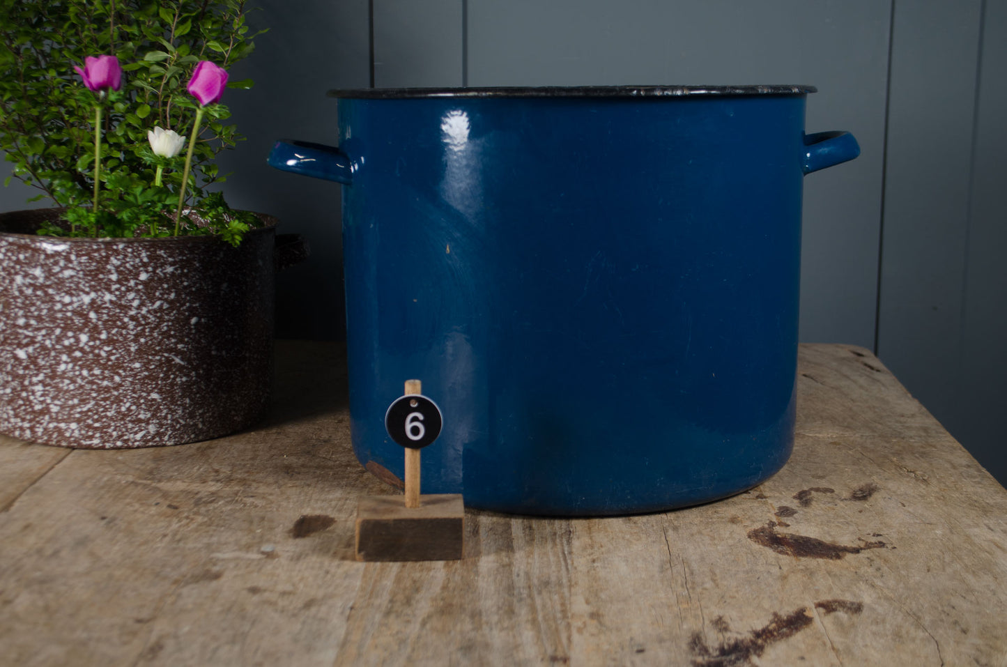 Medium - Vintage Double Handled Enamel Buckets