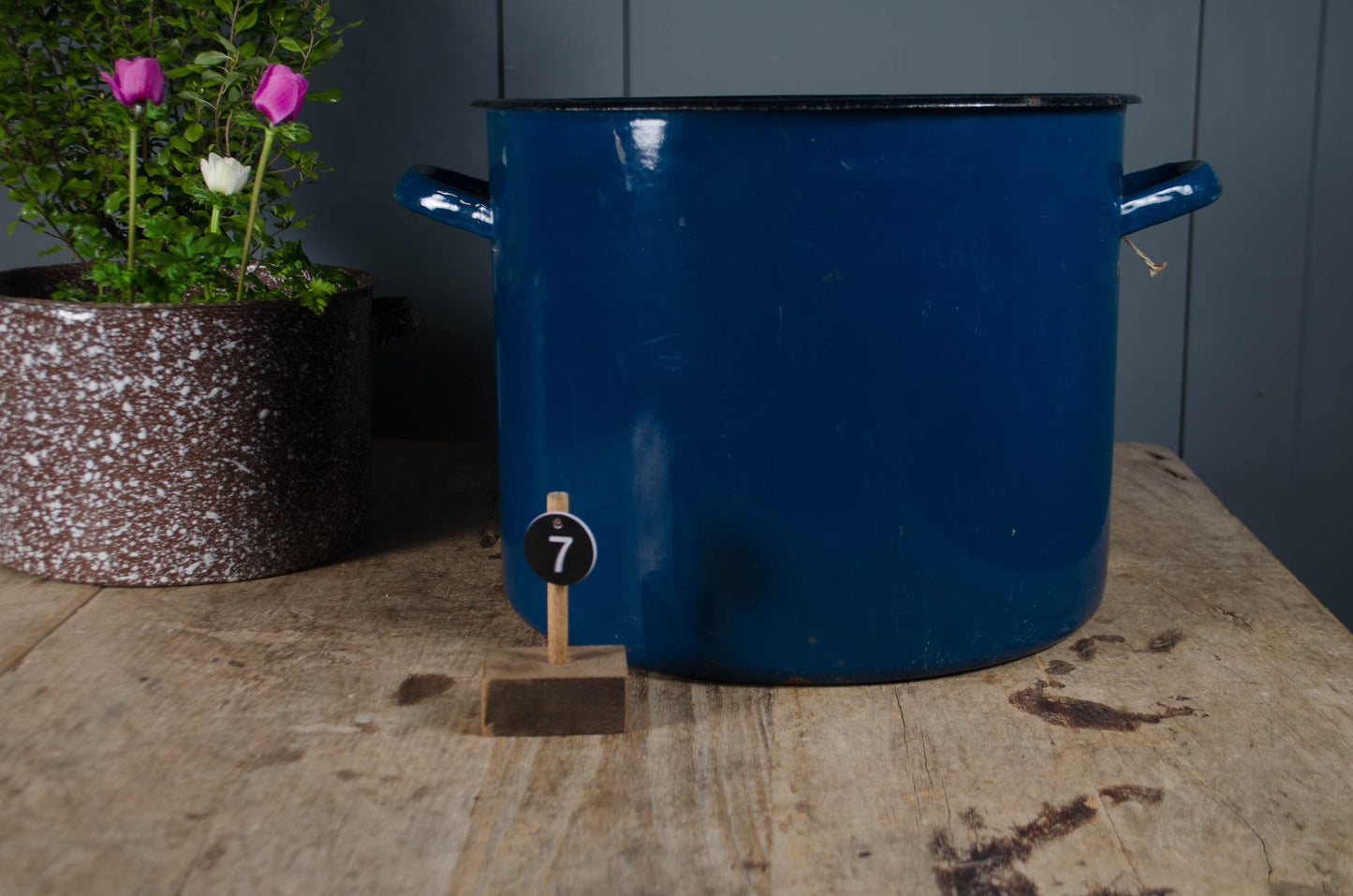 Medium - Vintage Double Handled Enamel Buckets