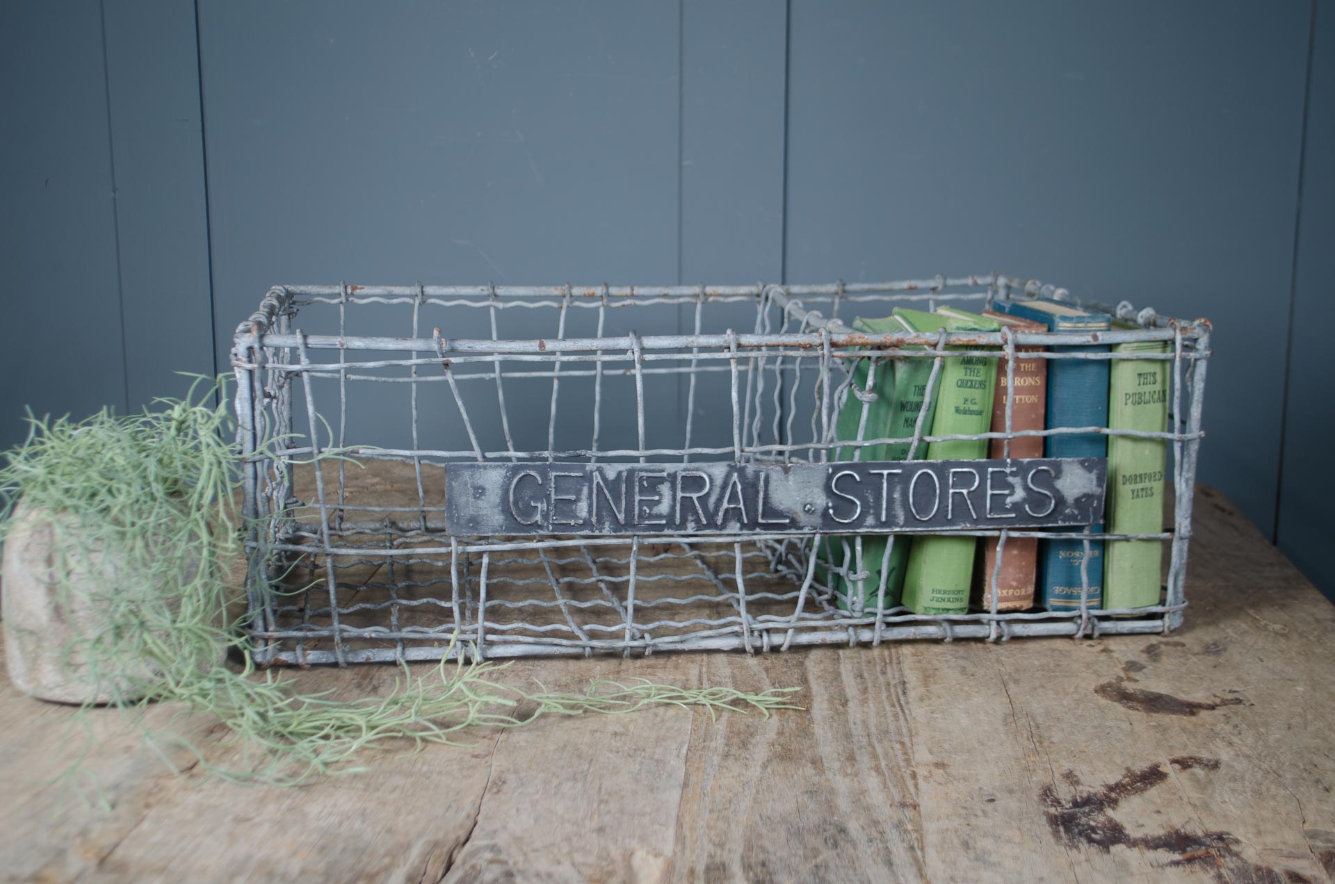 
Original General Stores wire basket with embossed name plate