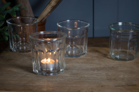 Vintage French glass marmalade pots