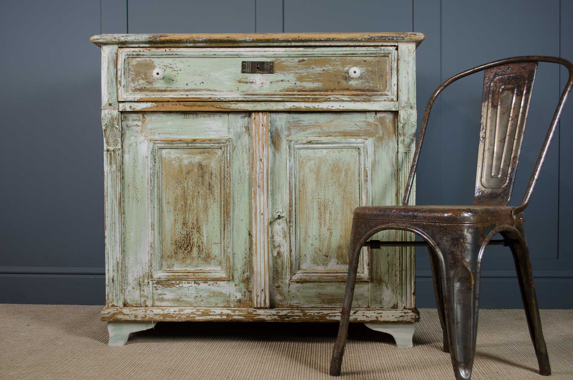 hand painted sideboard green