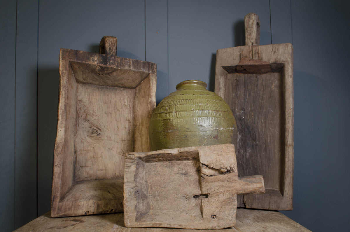
Antique Chinese wooden fruit preparation bowl from northern China