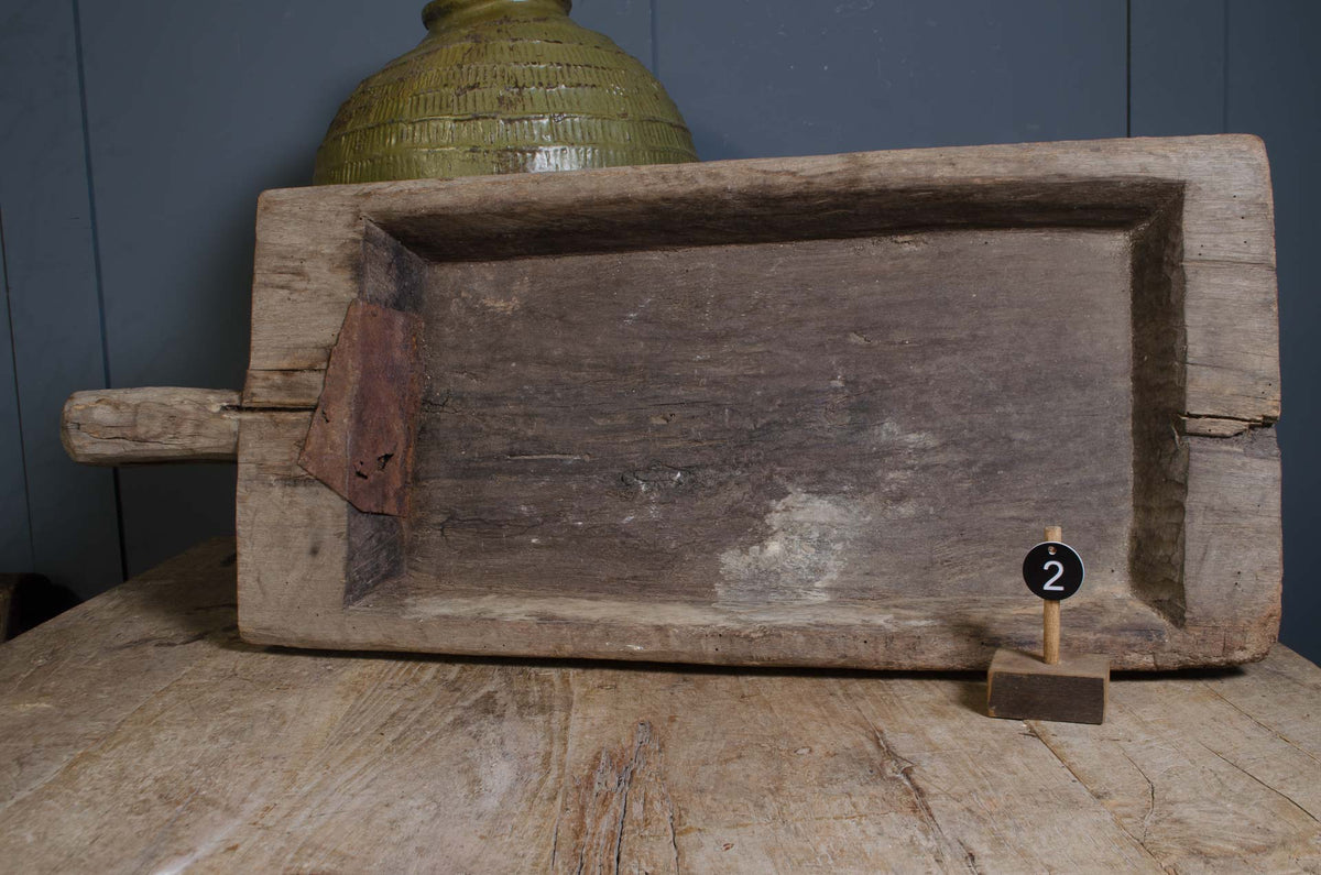 
Rustic antique Chinese wooden trough carved from tree trunk