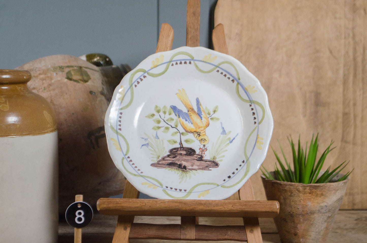 French faience decorative plates sourced in Brittany France