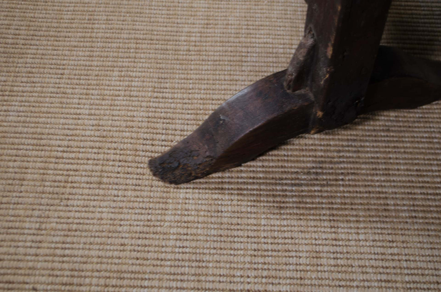 Original French vendange table with weathered oak patina
