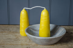 hand dipped beeswax chunky taper candle