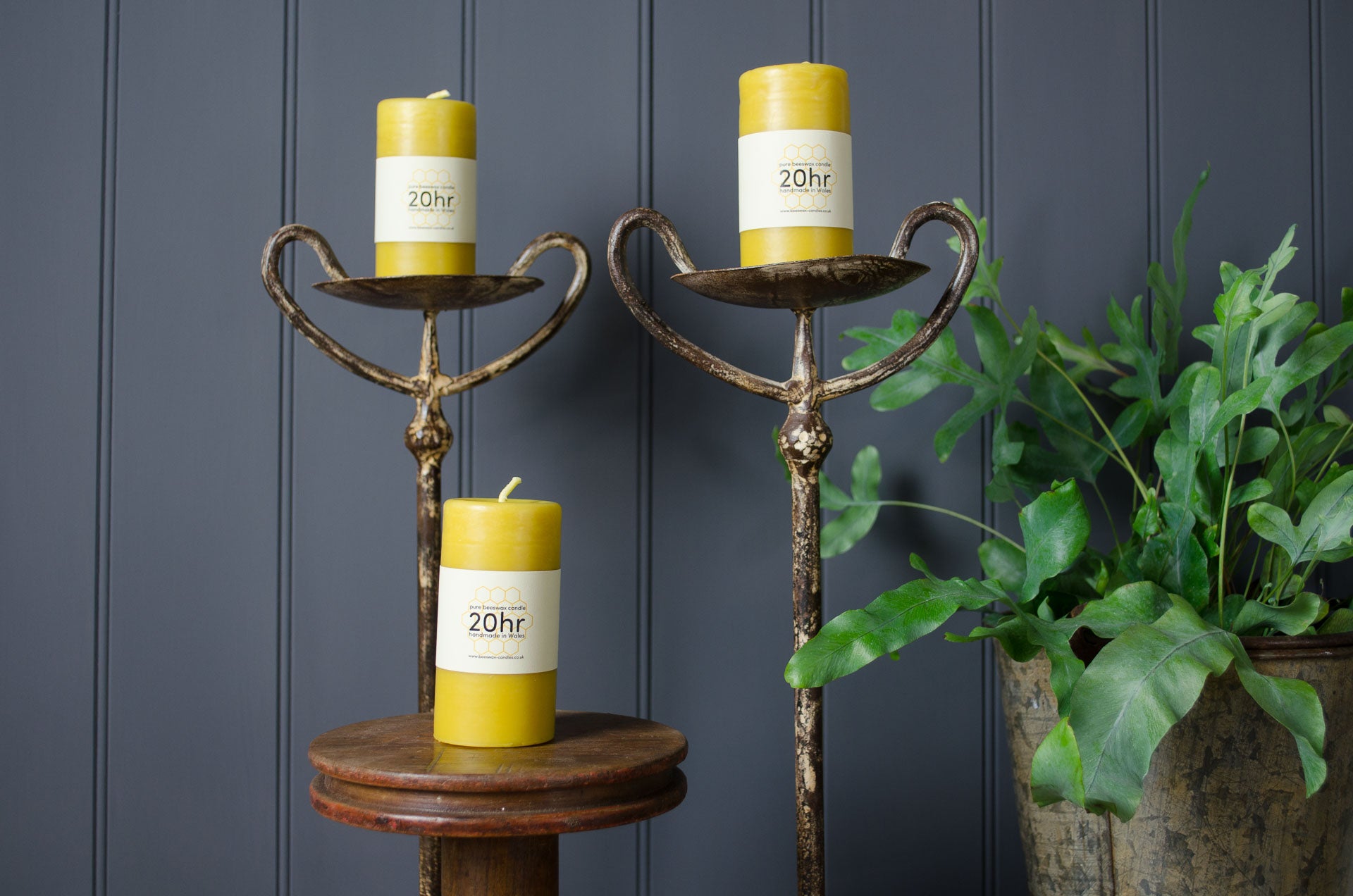 
beeswax pillar candle