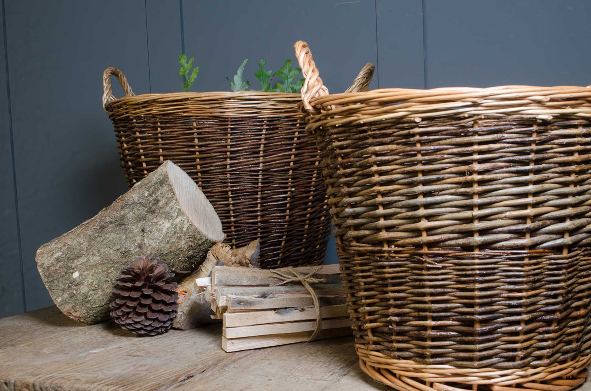 Woven willow basket for toy and shoe storage