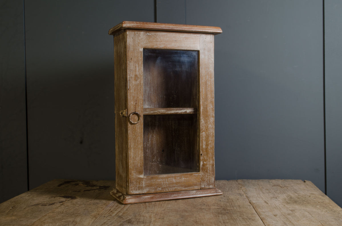 
Small glazed wall display cabinet for curios and collectibles
