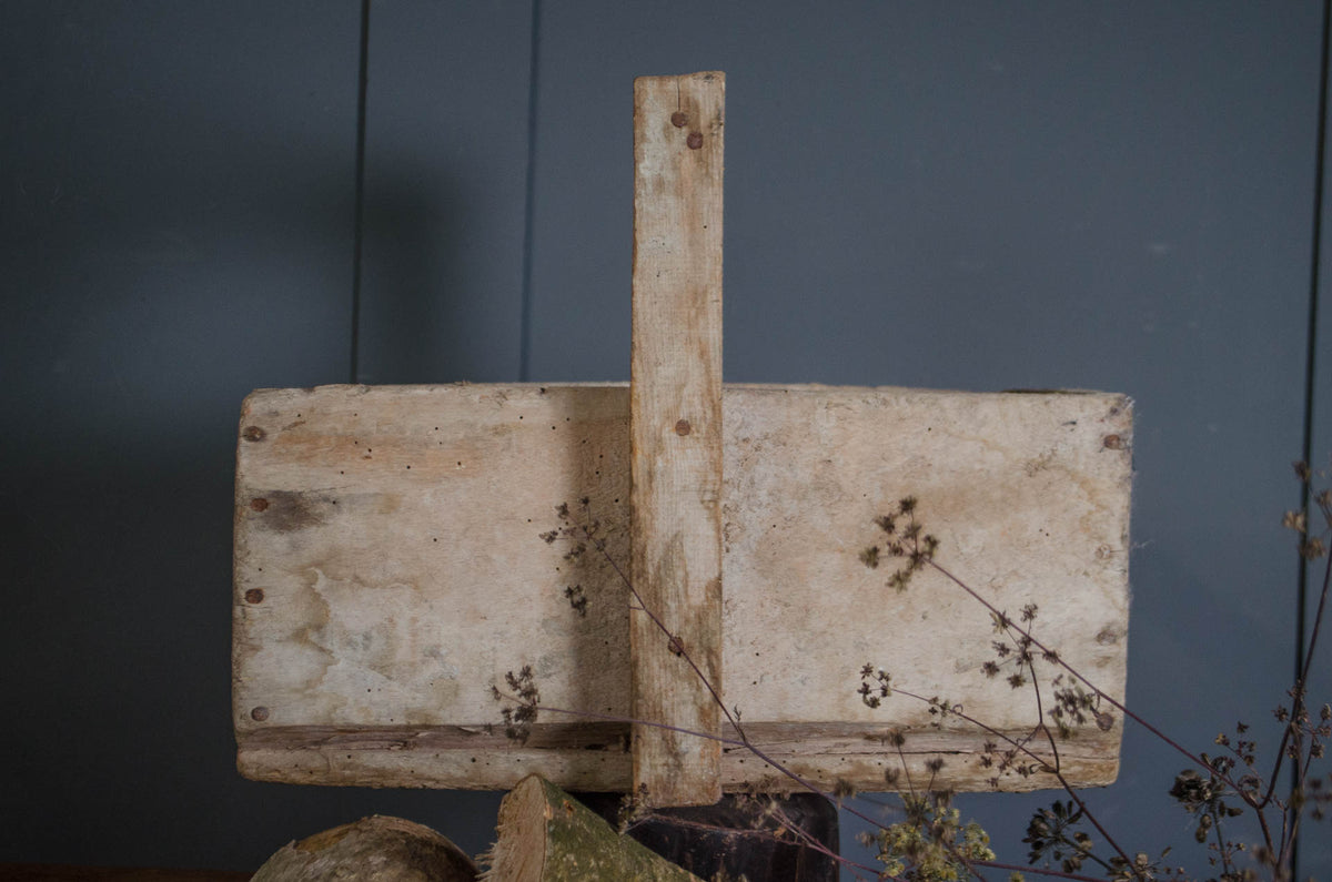 
Chunky rustic wood trug with square compartments