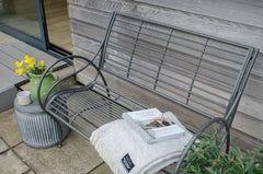 gunmetal grey patio bench