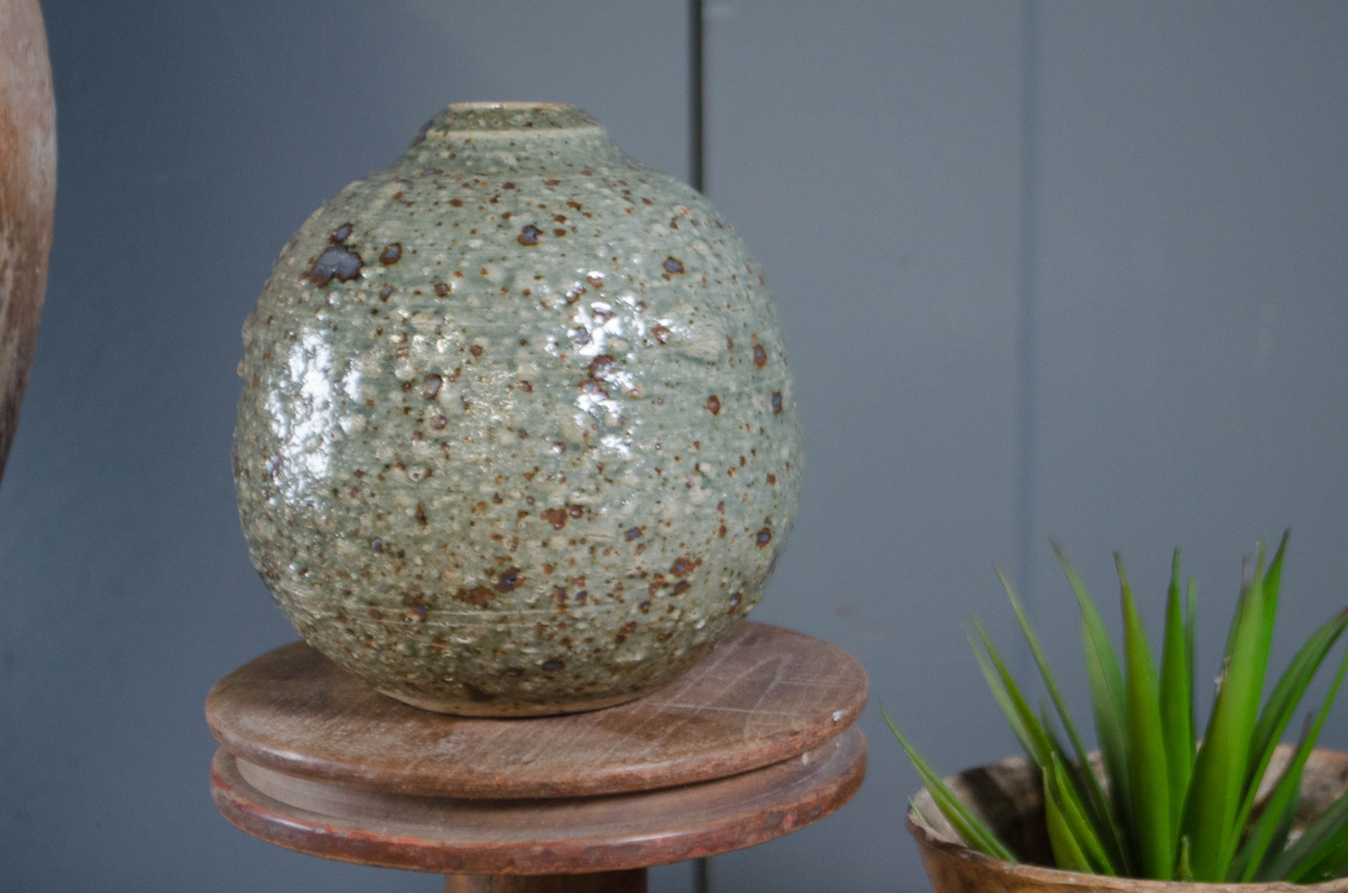 
Hand thrown grey sauvage clay studio pottery vase