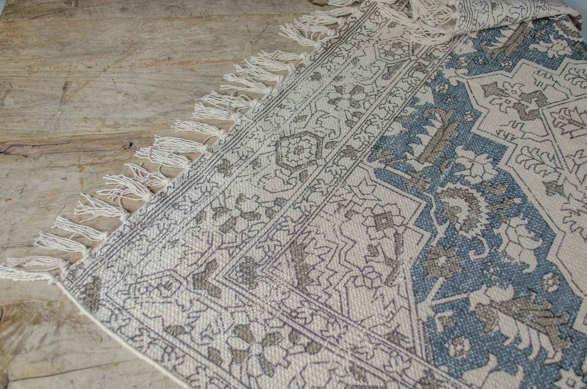 Recycled cotton printed rug