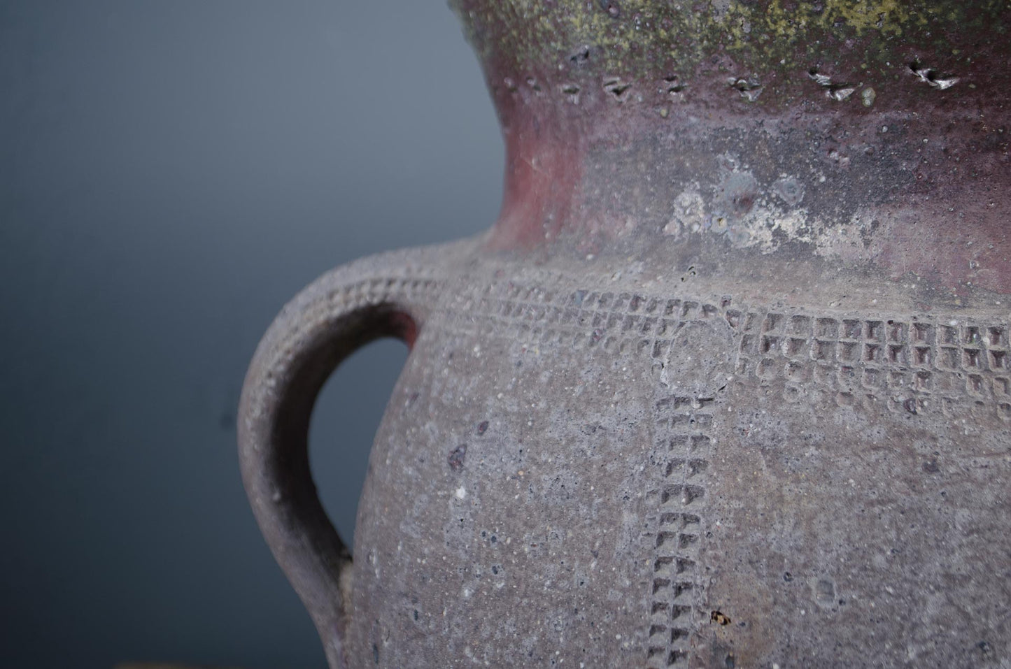 Rustic French farmhouse pot with naturally aged patina