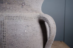Antique French rustic vessel with weathered textured surface