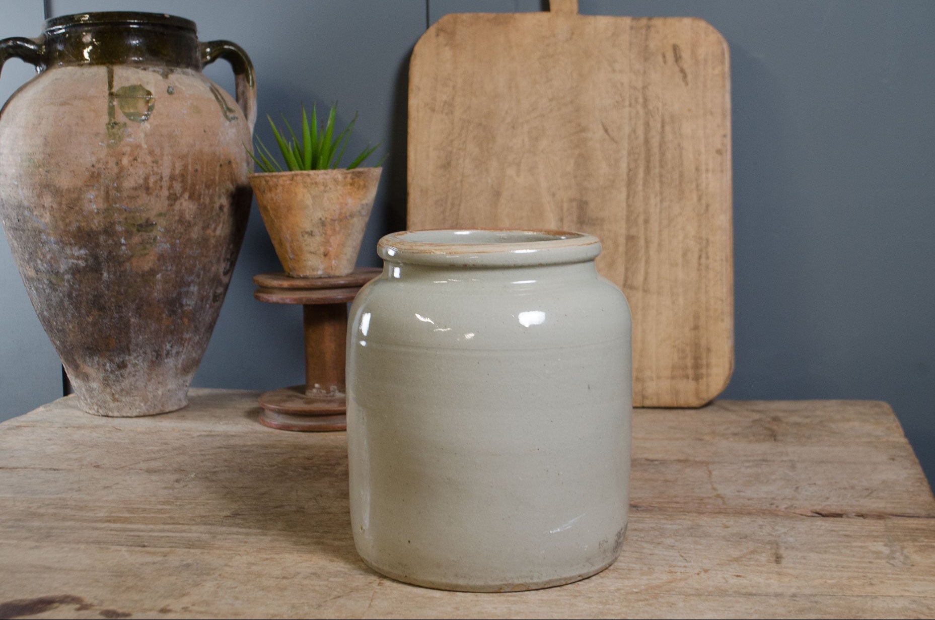 
Antique French stoneware preserving jar by A Duquesne Carvin