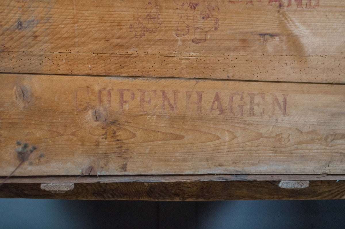Old French merchant crate for logs shoes and toy storage
