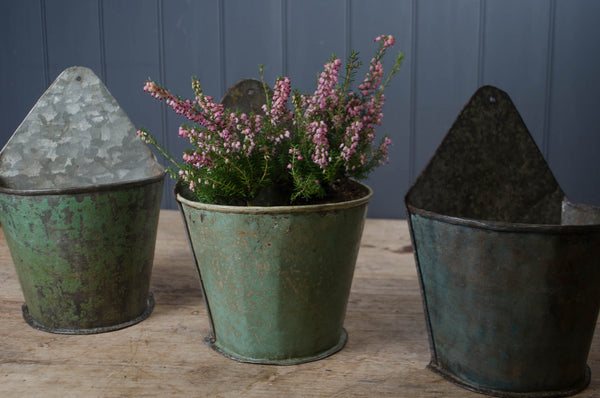 Reclaimed wall planter buckets