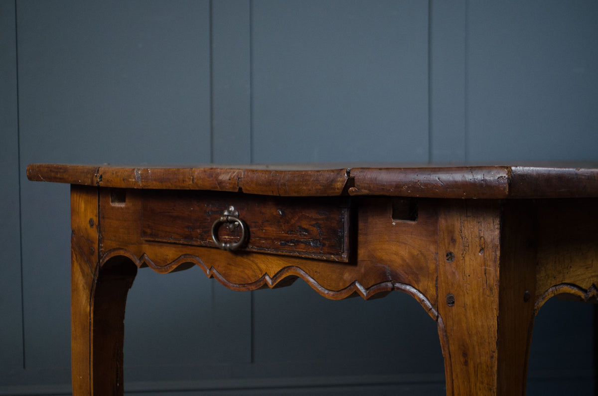 
Large French farmhouse kitchen table with tapered legs