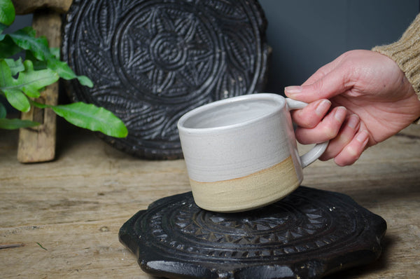 Large hand carved stone trivet