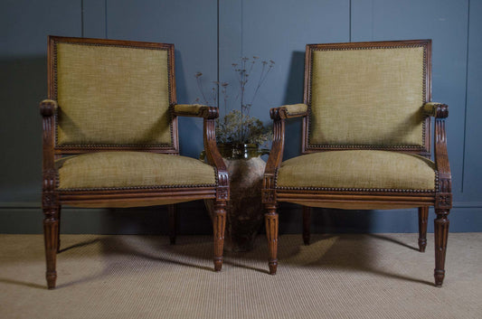 Pair of early 20th century French Louis XVI style chairs
