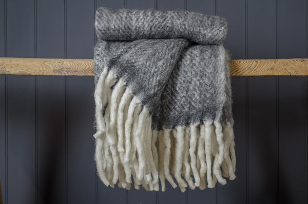 washable grey wool blanket