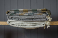 grey herringbone wool blanket
