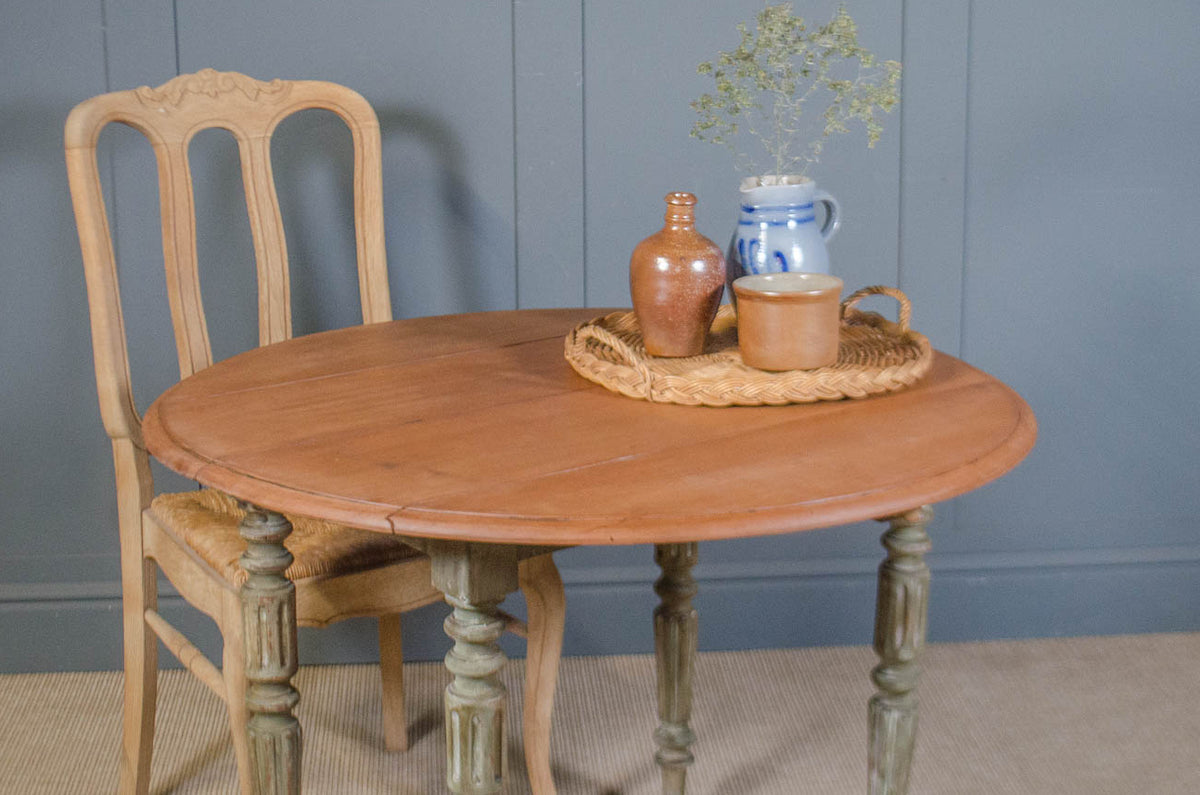 French Round Drop Leaf Kitchen Table
