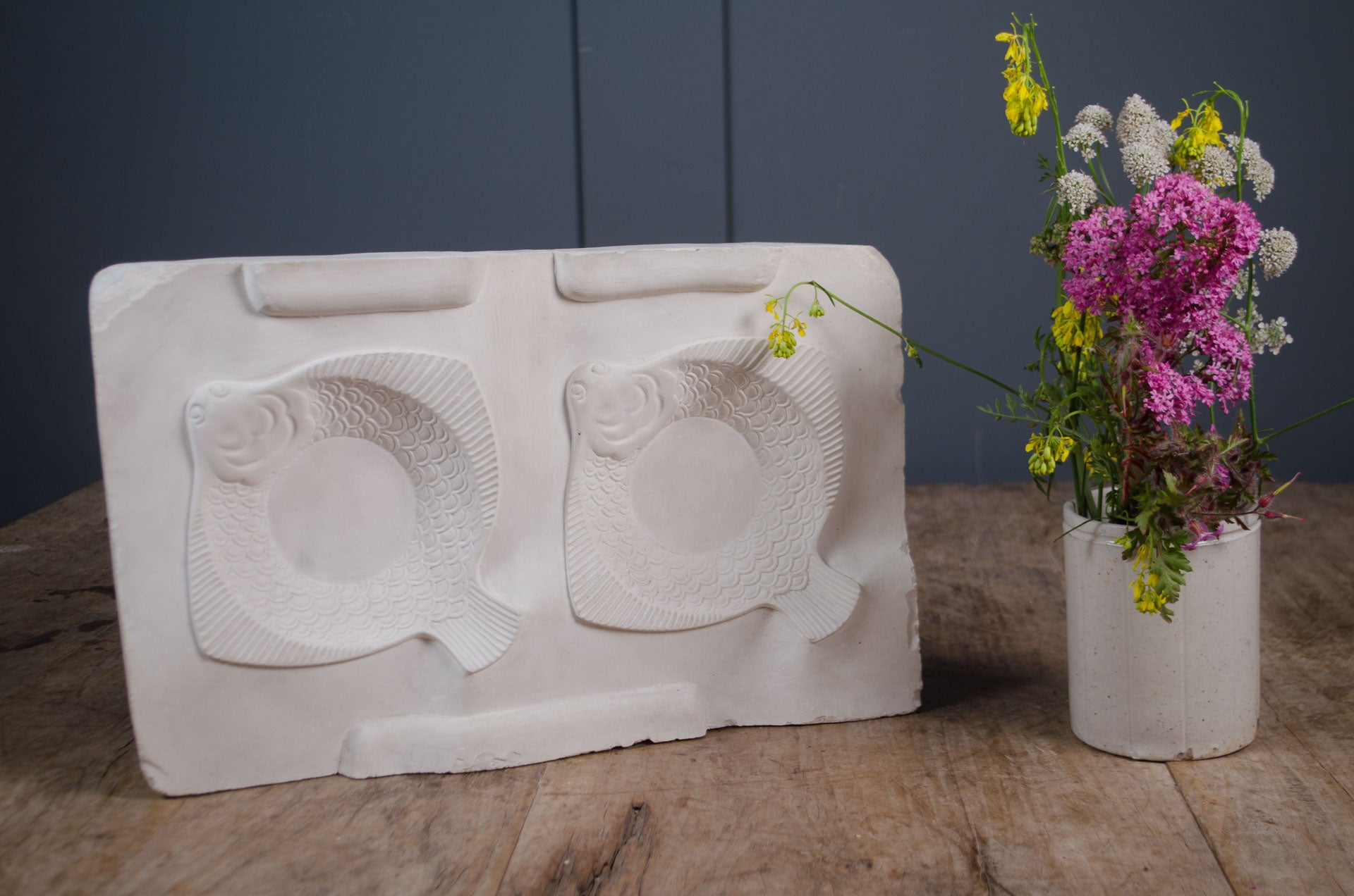 
Vintage French plaster fish mould decorative mould