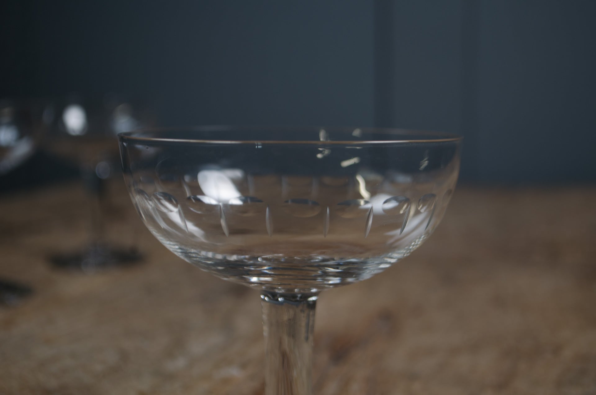 
Antique style coupe cocktail glasses from France