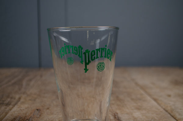Vintage Perrier water glasses with green logo