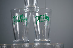 Retro French bistro Perrier glassware set