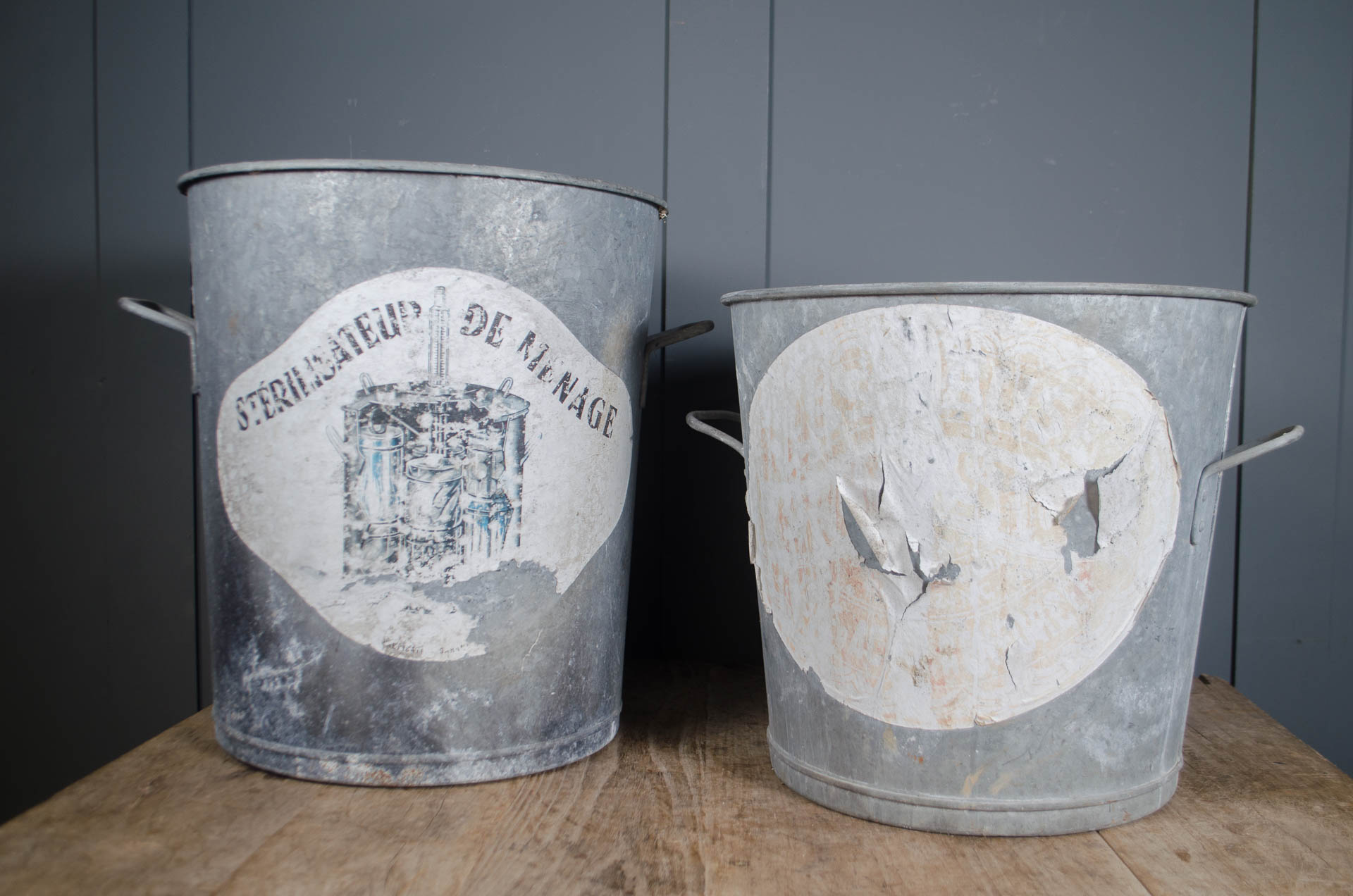 
reclaimed galvanised bucket planter